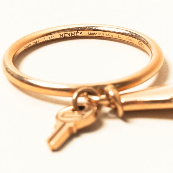 Hermes Kelly Clochette 18k Rose Gold Ring - Picture 2 of 3